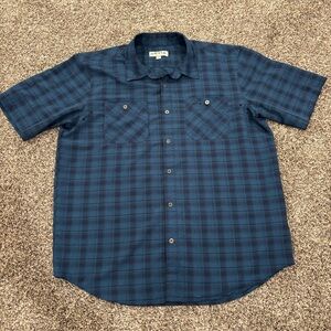 Orvis Men's Navy Plaid Button Down Shirt
